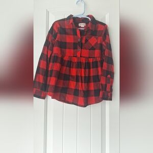 Cat & Jack Red and Black Button Down Shirt